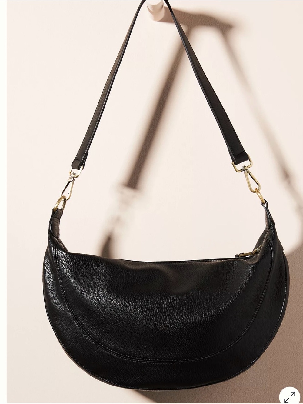 NWOT | Urban Originals Luna Slouchy Crossbody Bag - Black Vegan Leather - Picture 3 of 11